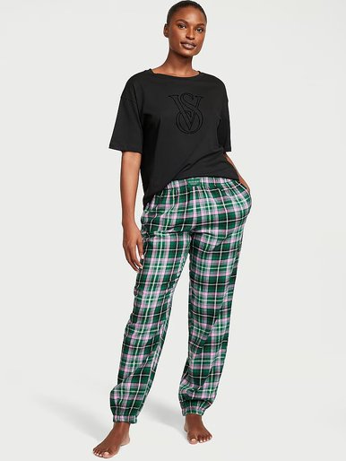 Піжама футболка з фланелевими штанами Flannel Tee-jama Set