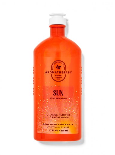 Гель для душа и пена для ванной Orange Flower Sandalwood Sun Aromatherapy 295ml Bath & Body Works