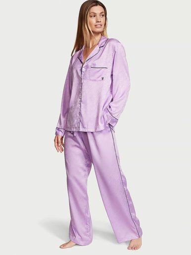 Атласна піжама з штанами Satin Long Pj Set Victoria's Secret