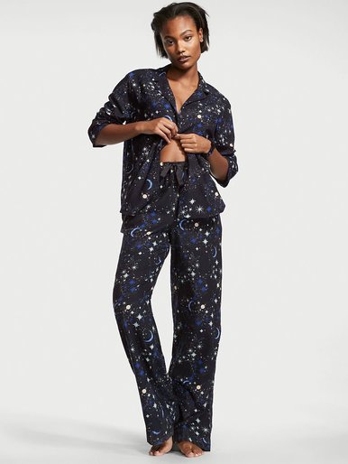 Фланелевая пижама с штанами Long PJ Set Victoria's Secret