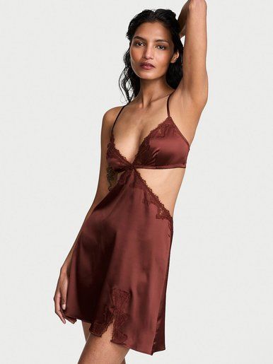 Атласный пеньюар Cut-Out Mini Victoria's Secret