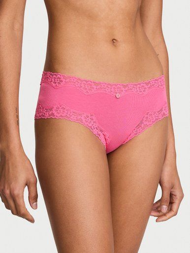 Трусики чіки Cotton Lace-Waist Cheeky Victoria's Secret