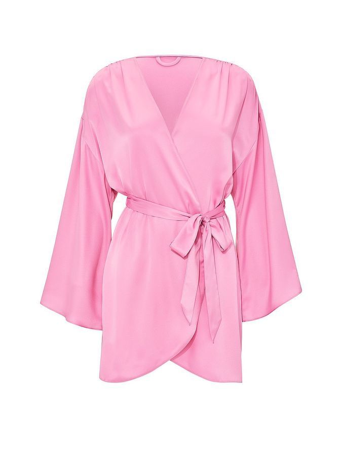 Атласний халат Satin Short Wrap Robe Victoria's Secret