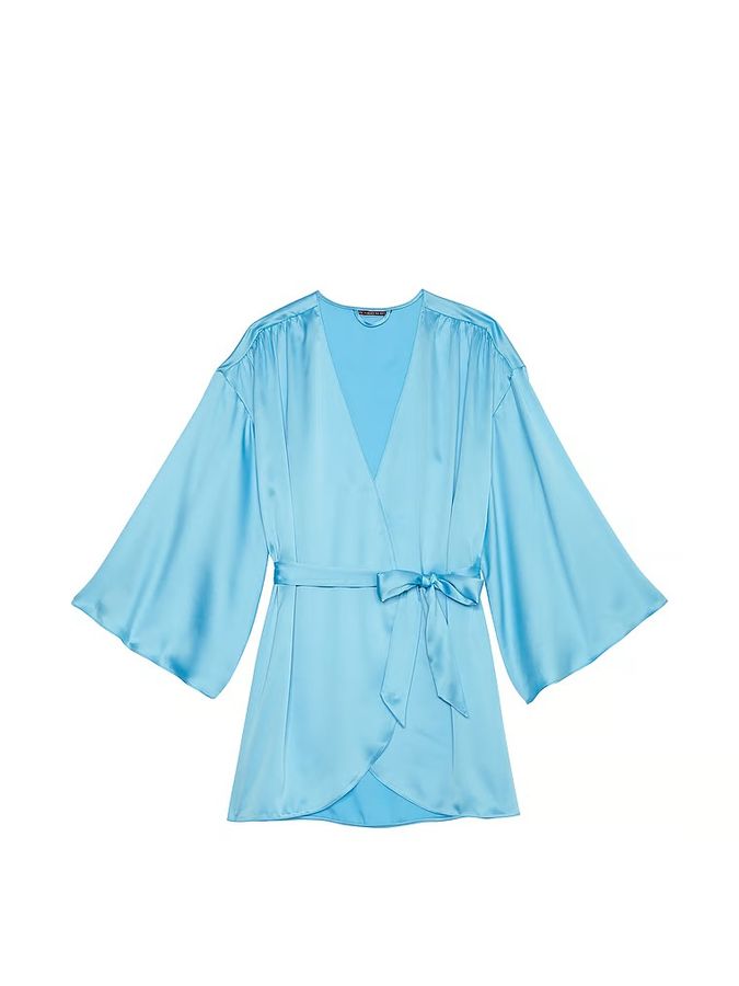 Атласний халат Satin Short Wrap Robe Victoria's Secret
