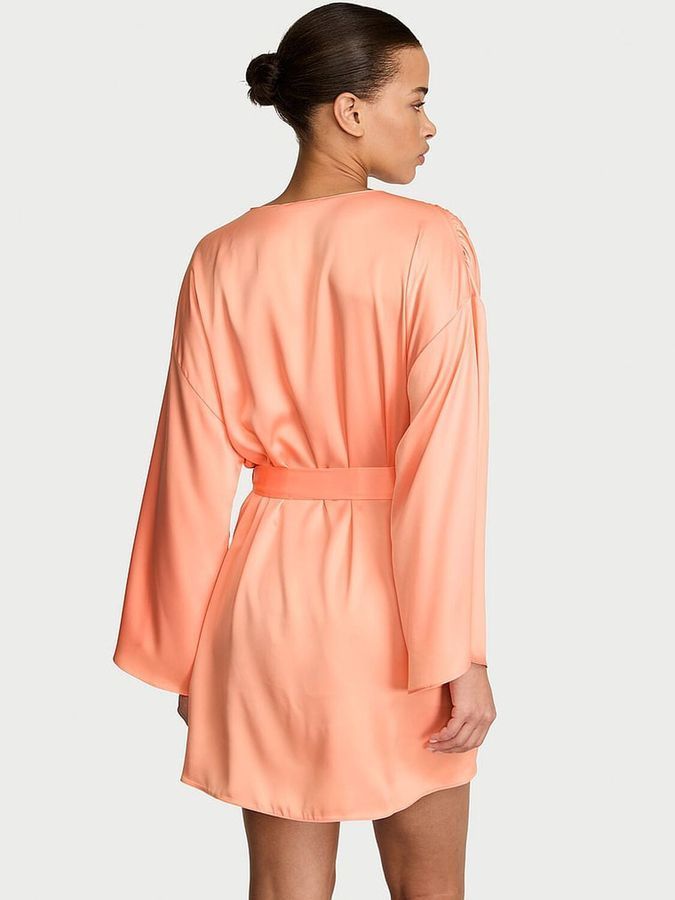 Атласний халат Satin Short Wrap Robe Victoria's Secret