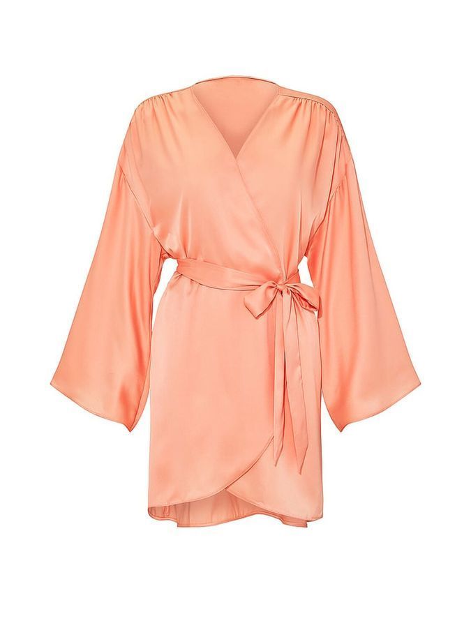 Атласний халат Satin Short Wrap Robe Victoria's Secret