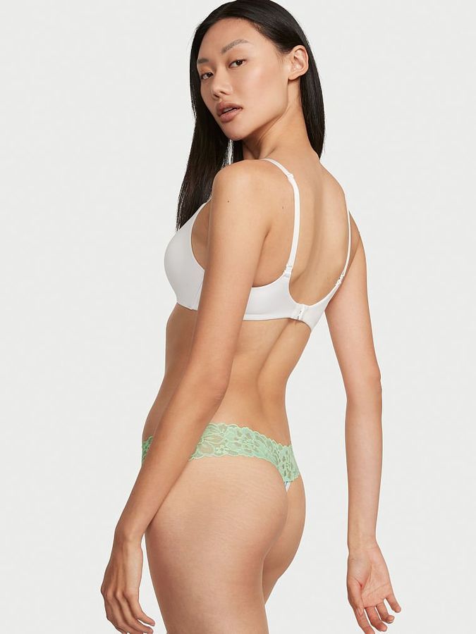 Хлопковые трусики тонг Lace-waist Victoria's Secret
