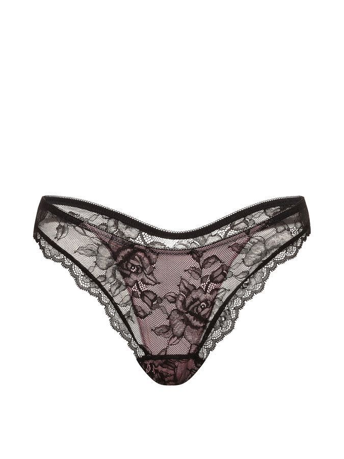 Трусики тонг Rose Lace Overlay Victoria's Secret