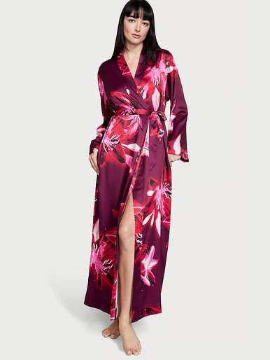 Длинный атласный халат Satin Long Robe Victoria's Secret
