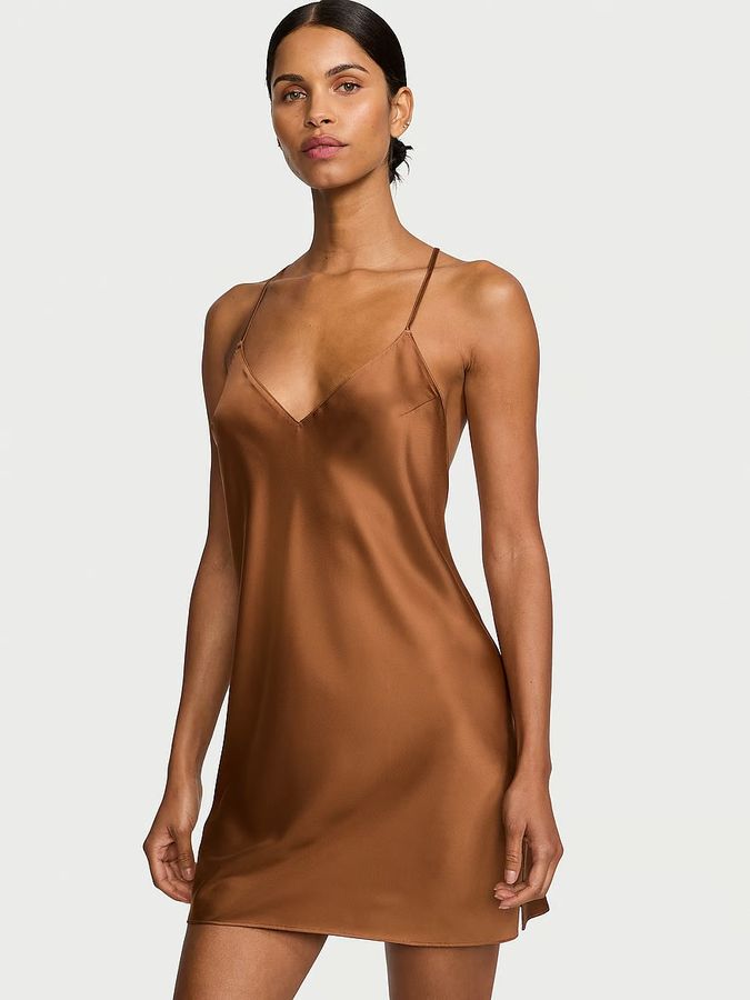 Атласний пеньюар Satin Open-Back Slip Victoria's Secret