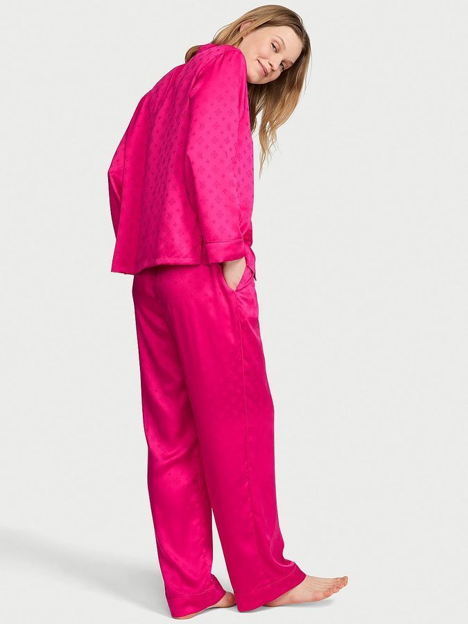 Атласна піжама з штанами Glazed Satin Long PJ Set Victoria's Secret