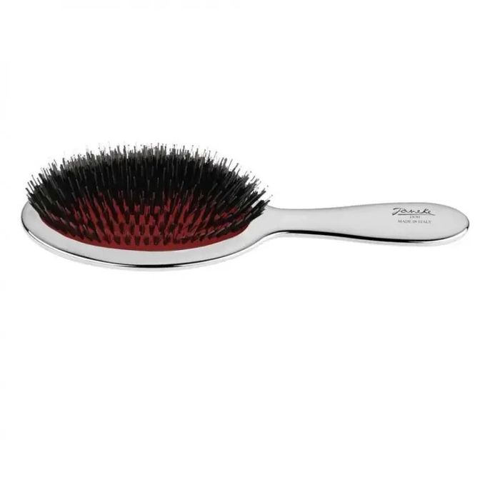 Большая щетка для волос смешанной щетины Chromium Line Pneumatic Hairbrush Large Janeke