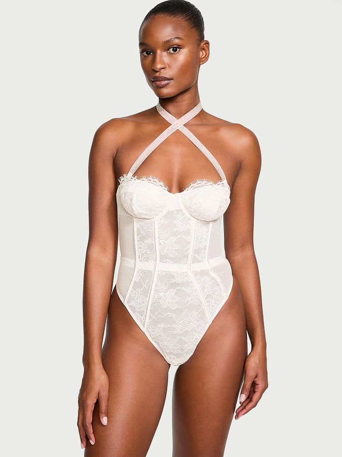 Боди деми Halter Lace Teddy Shine Very Sexy Victoria's Secret