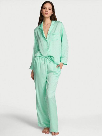 Атласна піжама з штанами Glazed Satin Long PJ Set Victoria's Secret