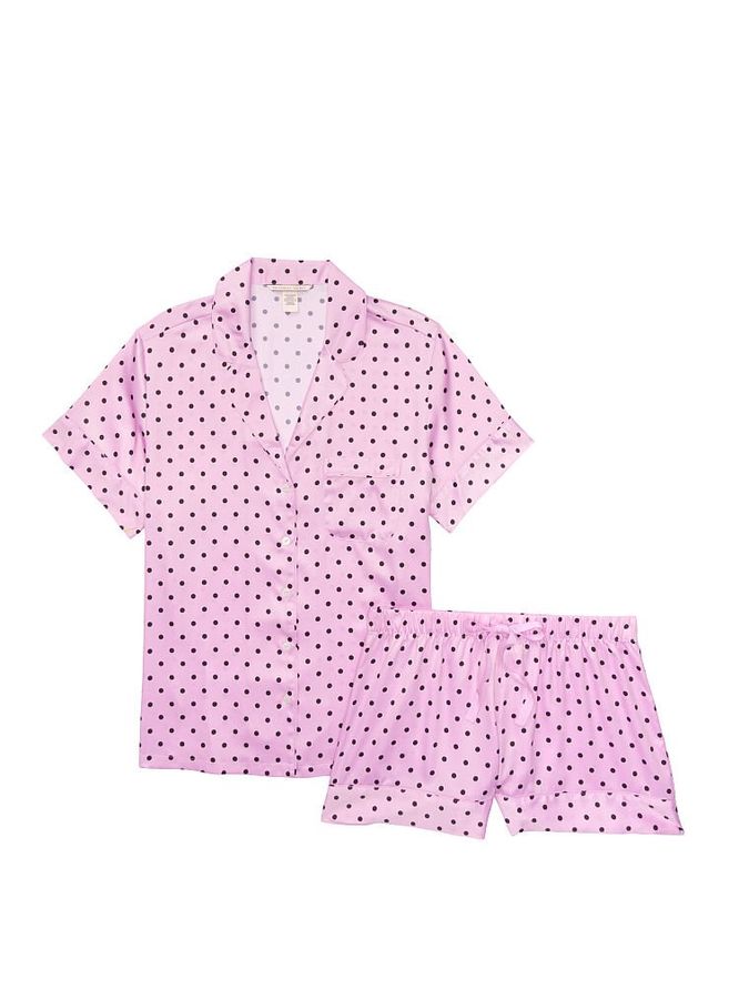 Атласная пижама с шортами PJ Set Victoria's Secret