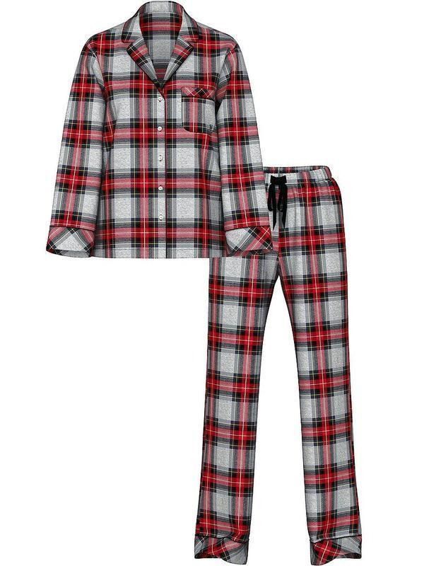 Пижама с штанами Flannel Long PJ Set Victoria's Secret