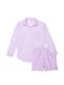 Хлопковая пижама с шортами Long-Sleeve Short PJ Set Victoria's Secret - 2
