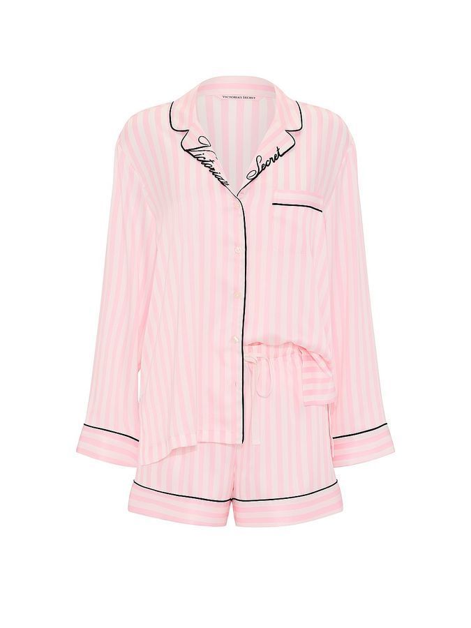 Атласна піжама з шортами Long-Sleeve Short PjS Victoria's Secret