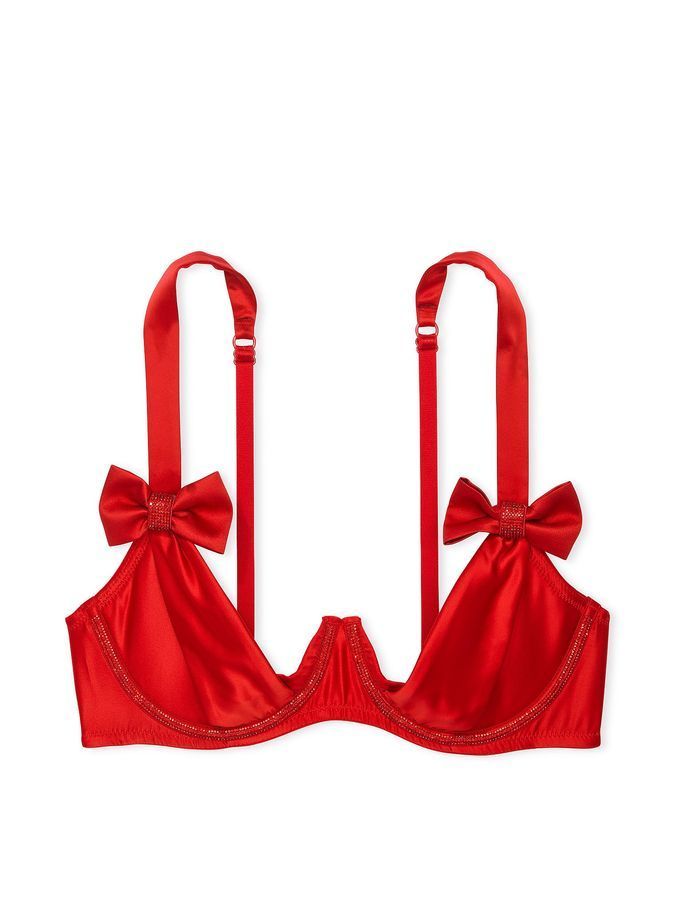 Бюстгальтер балконет Wicked Twinkle Bows Satin Open-Cup Victoria's Secret
