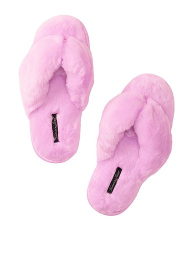 Тапочки Faux Fur Flip Flop Slippers, лиловый, M (38-39) Victoria's Secret