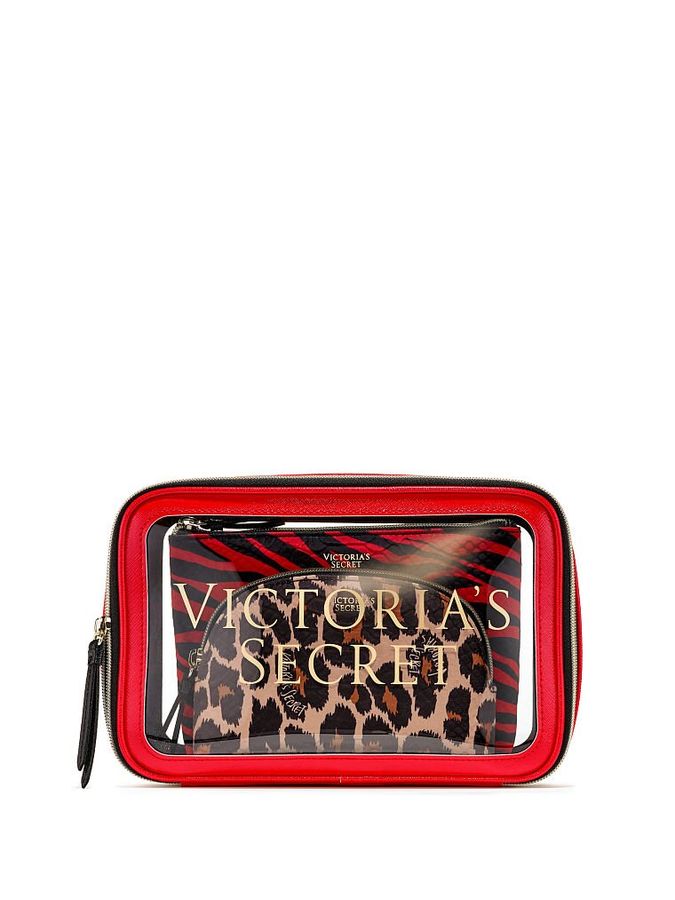 Подарочный набор из 3 косметичек Leopard Mix Victoria's Secret