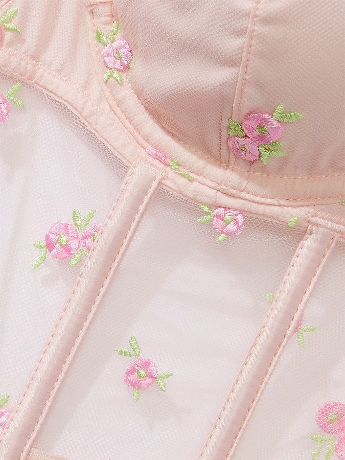 Комплект Корсет & Трусики тонг Rosebud Embroidery Dream Angels Victoria's Secret