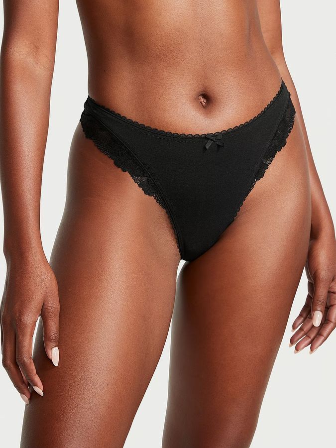 Хлопковые трусики тонг Stretch Cotton Victoria's Secret