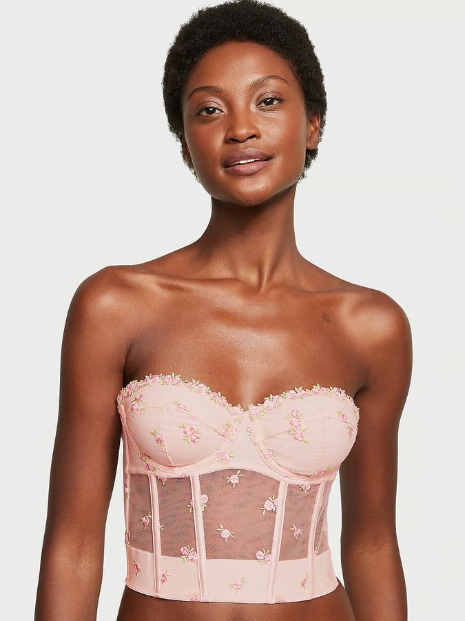 Комплект Корсет & Трусики тонг Rosebud Embroidery Dream Angels Victoria's Secret