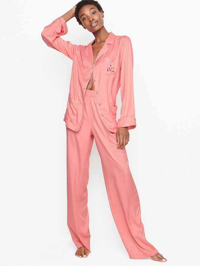 Атласная пижама с штанами Rhinestone Victoria's Secret
