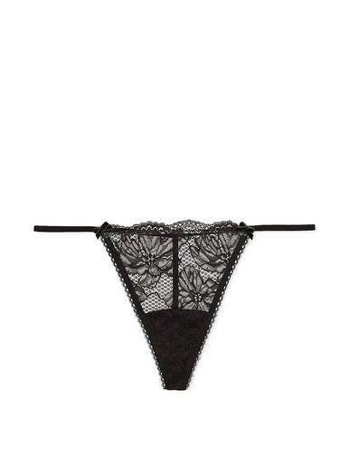 Кружевные трусики тонг V-string Victoria's Secret