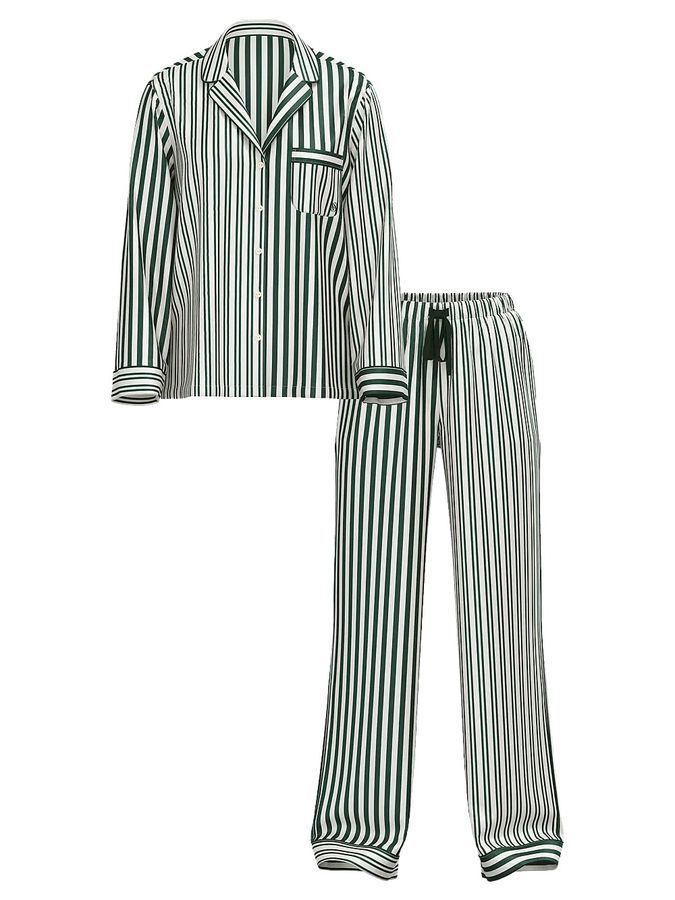 Атласная пижама с штанами Glazed Satin Long PJ Set Victoria's Secret