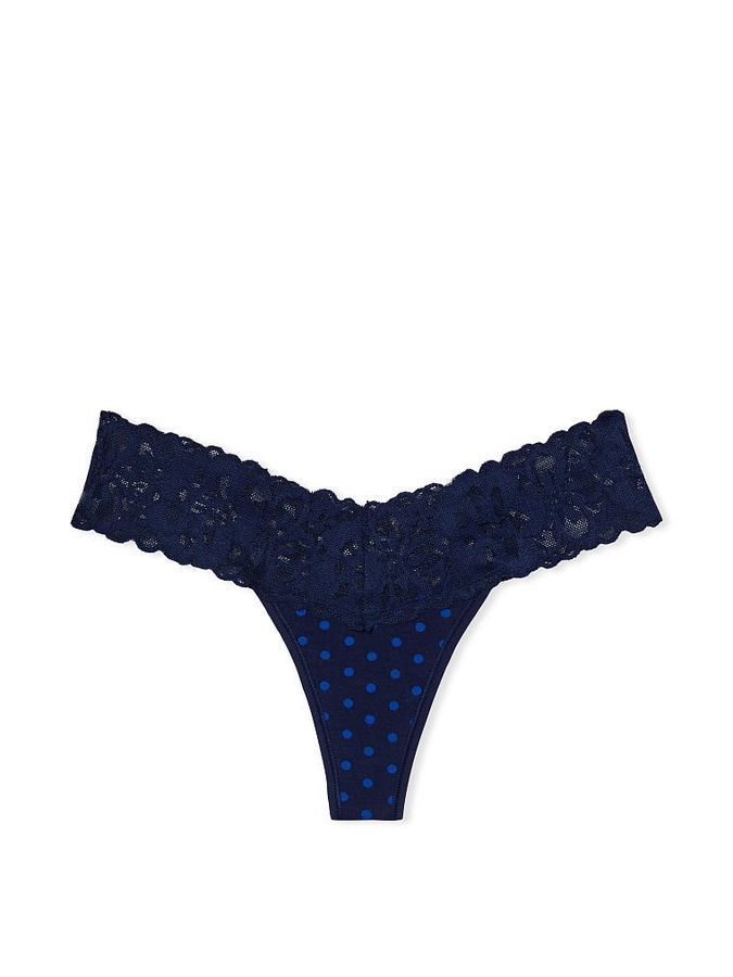 Бавовняні трусики тонг Lace-waist Victoria's Secret