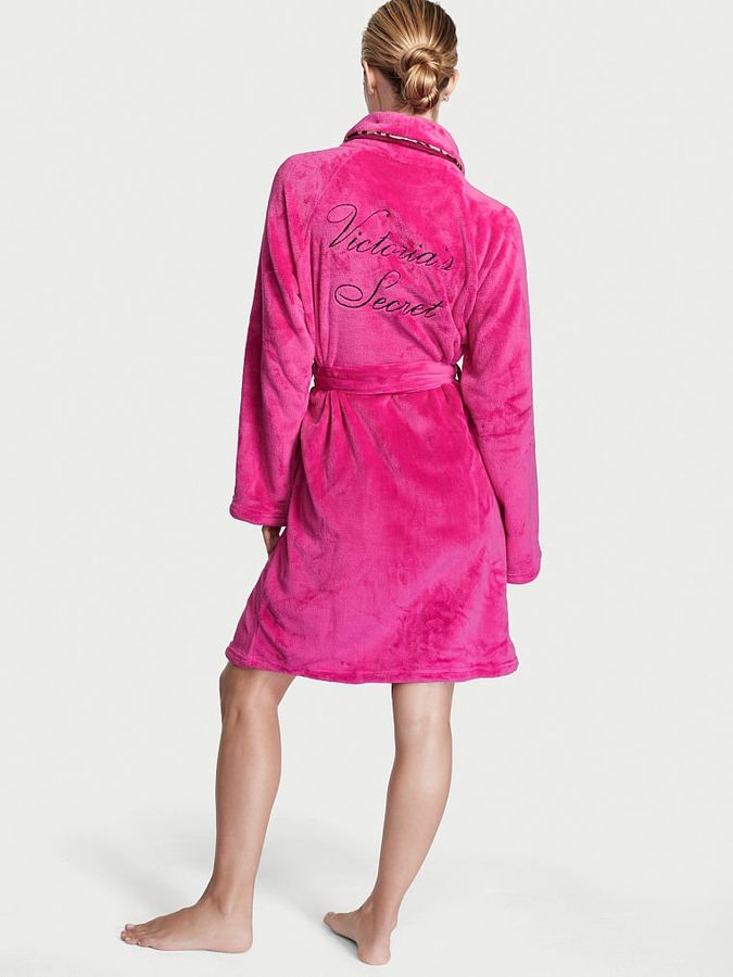 Короткий флісовий халат Logo Short Cozy Robe Victoria's Secret