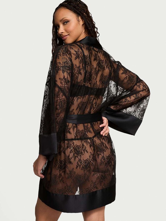 Атласний халат Short Satin Robe Victoria's Secret