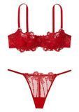 Комплект Бюстгальтер балконет & Трусики стрінги Bow Embroidery Dream Angels Victoria's Secret