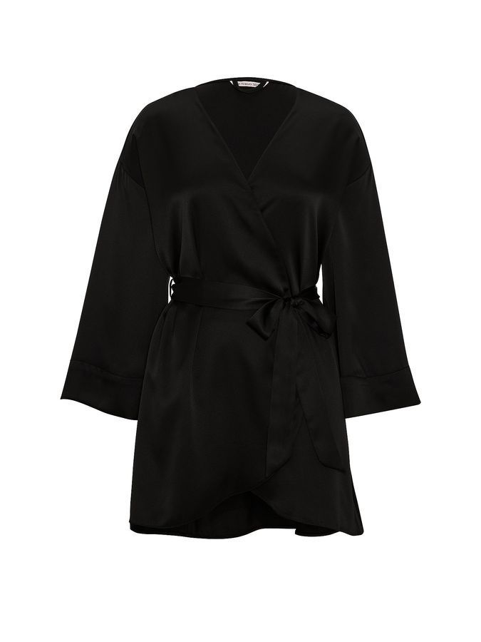 Атласний халат Satin Short Wrap Robe Victoria's Secret
