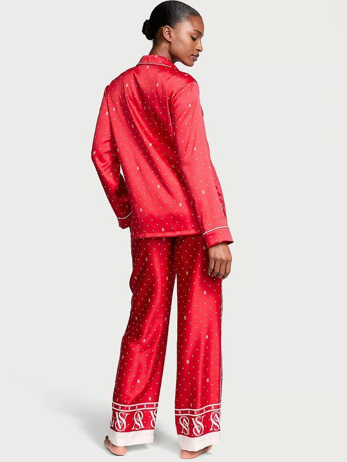 Атласна піжама з штанами Glazed Satin Long PJ Set Victoria's Secret