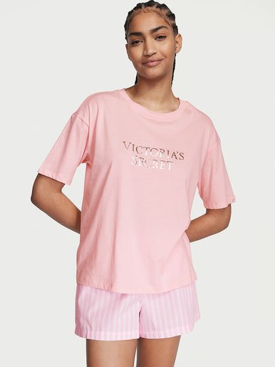 Хлопковая пижама с шортами Short Tee-jama Set Victoria's Secret