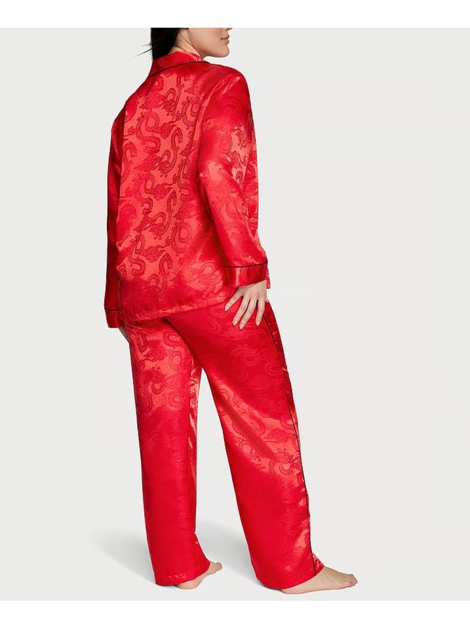Атласная пижама с штанами Dragon Satin Long PJ Set Victoria's Secret
