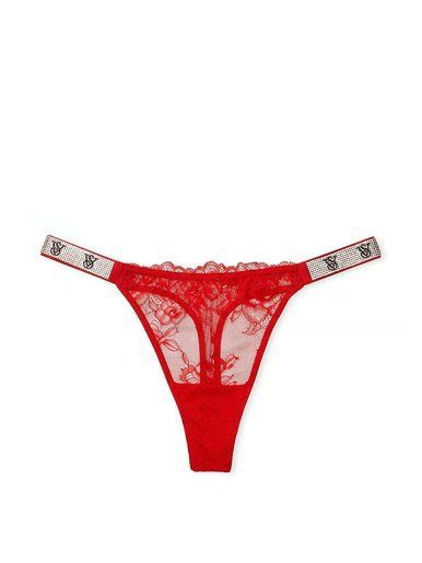 Кружевные трусики тонги Rose Lace VS Shine Very Sexy Victoria's Secret
