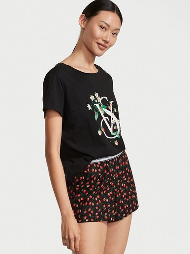 Комплект футболка и шорты Cotton Short Tee-Jama Victoria's Secret