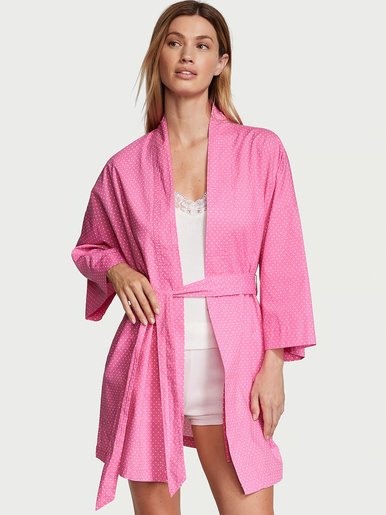 Бавовняний комплект піжама з халатиком 3-Piece PJ Set Victoria's Secret