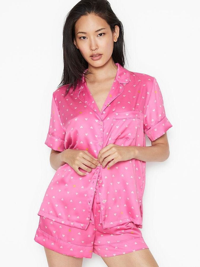 Атласна піжама з шортами Satin PJ Set Victoria's Secret