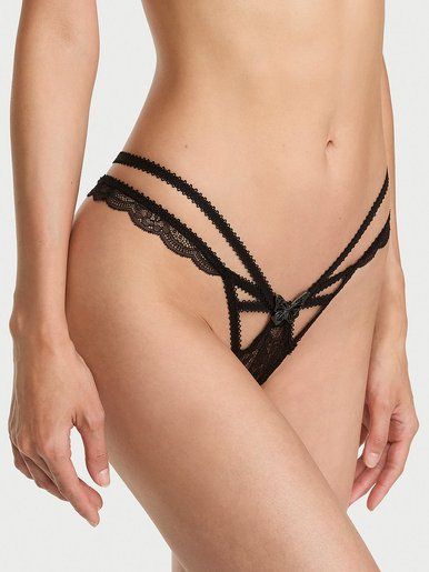 Трусики тонг Rose Lace Butterfly Victoria's Secret