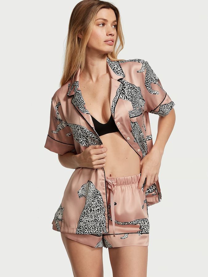 Атласная пижама с шортами Satin Short Pj Set Victoria's Secret