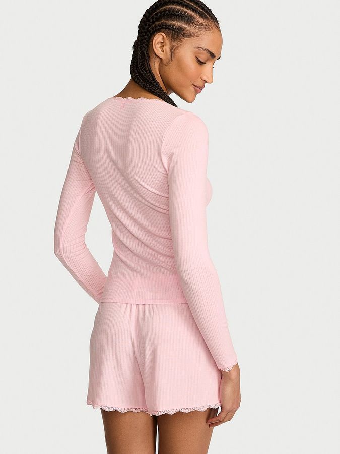 Комлект з шортиками Rib Pointelle Tee & Shorts Set Victoria's Secret