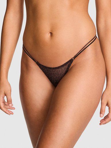 Трусики мікро тонги Logo Mesh Strappy PINK