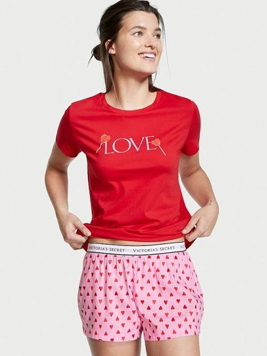 Комплект футболка и шорты Cotton Short Tee-Jama Victoria's Secret