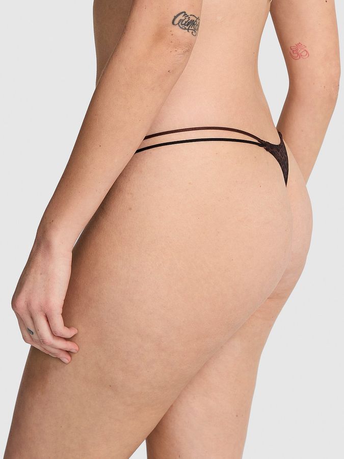 Трусики мікро тонги Logo Mesh Strappy PINK