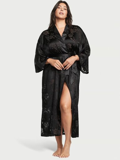 Атласный халат с вставками из сеточки VS Archives Victoria's Secret